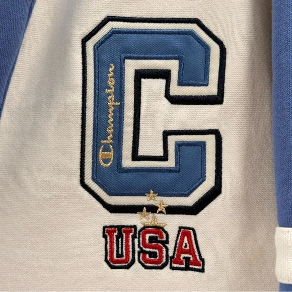 NWT Champion Women's Gold Medal Olympic Hooded Cardigan Sweatshirt Cream Size XL - Picture 7 of 16